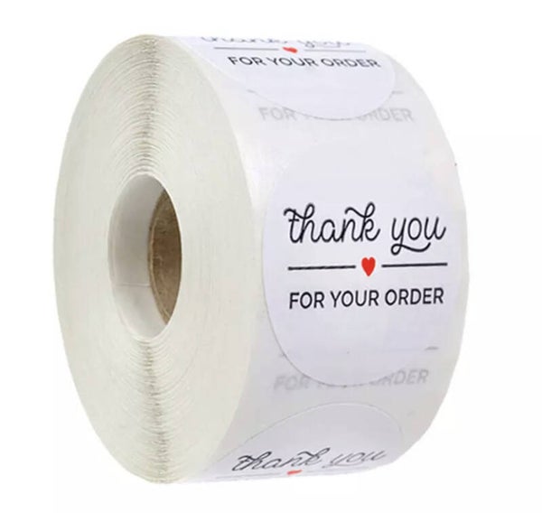 Thank you for your order sluitstickers! Op rol (500 stuks)