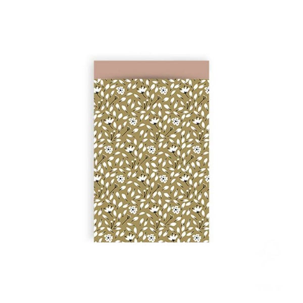 Flowers olive green zakje! (12 x 19)