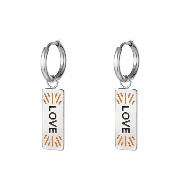 Love oorbellen - zilver