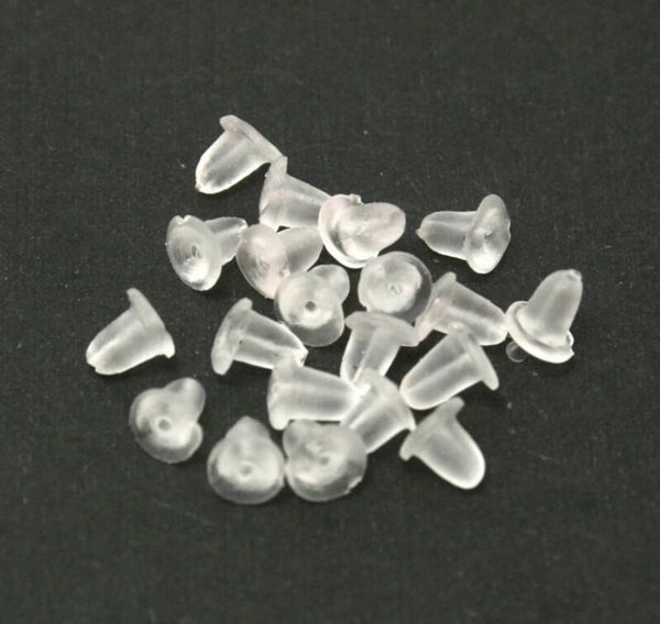 Oorbel achterkantjes rubber doorzichtig - 10 stuks