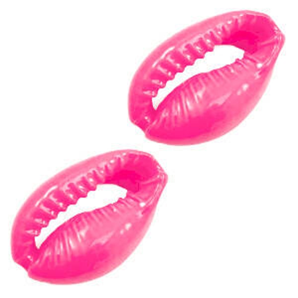 Kauri schelp neon fuchsia - 1 stuk
