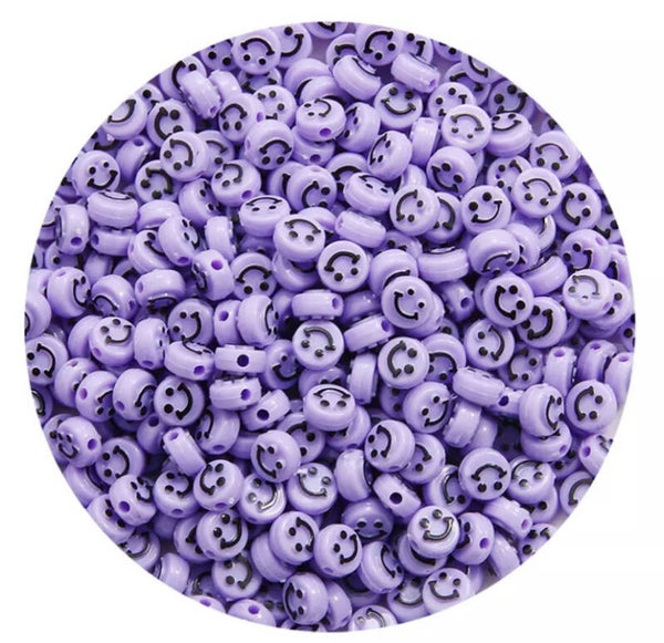 Acryl smileykralen purple - 5 stuks