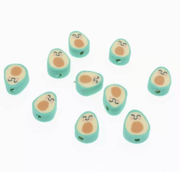 Polymeer kraal advocado poppetje - 1 stuk