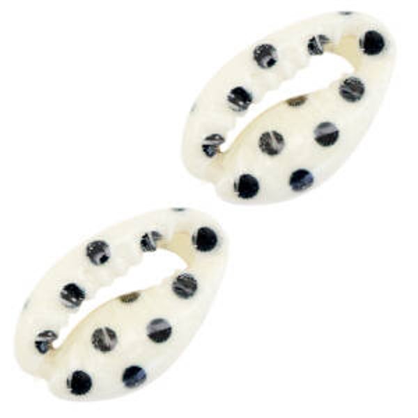 Kauri schelp black white dots - 1 stuk