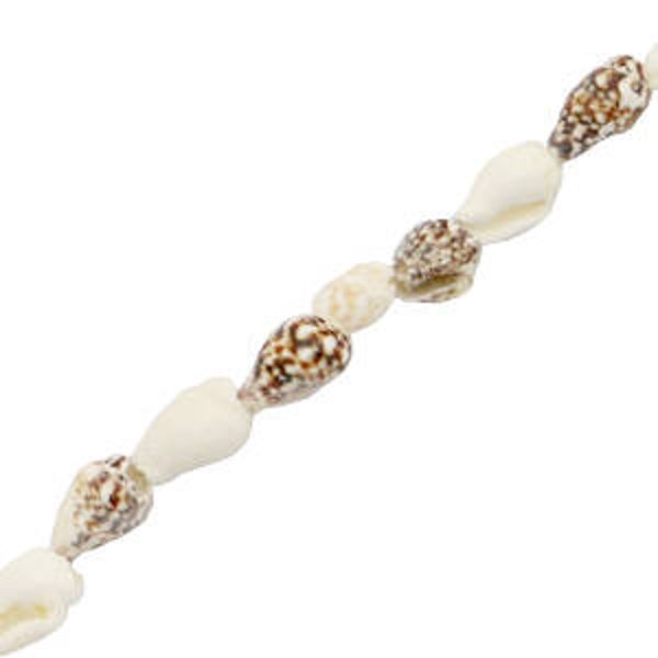 Trompet schelpen streng brown white - 1 streng (175 stuks)