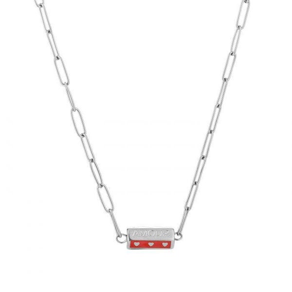 Amour box ketting - zilver