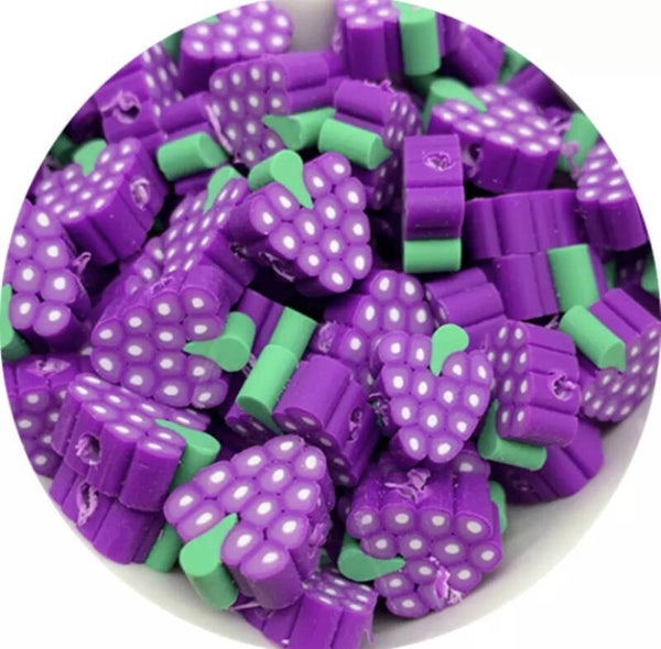 Polymeer druif kraal paars - 1 stuk