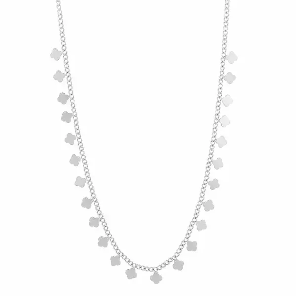 Ketting “full clovers” - zilver