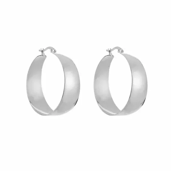 Flat hoops big - zilver