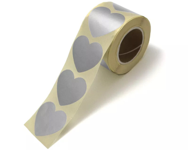 Silver hearts sluitstickers! Per 5 stuks