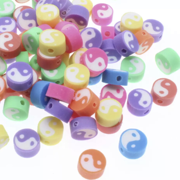 Polymeer kraal yin-yang kleur! (1 stuk)