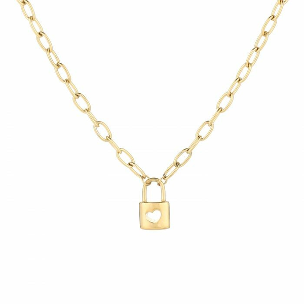 Open lock necklace goud!