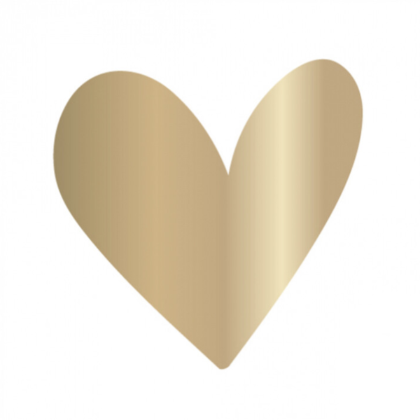 Sluitstickers golden heart - 5 stuks