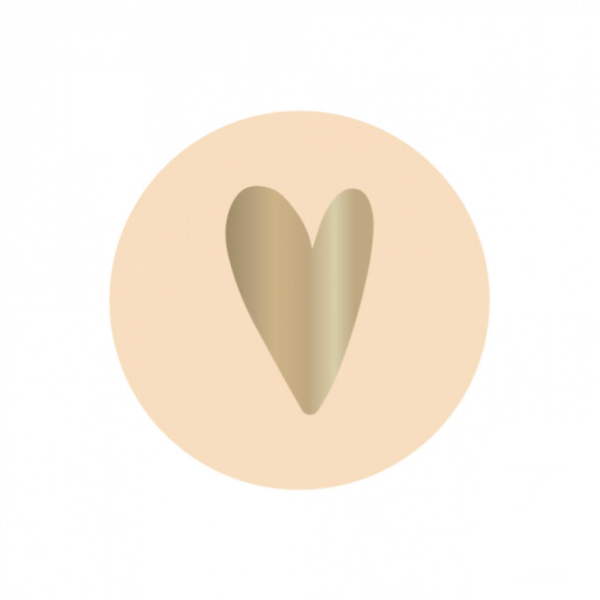 Sluitstickers heart pastel orange - 5 stuks