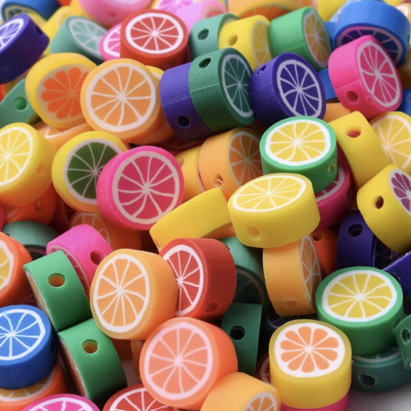 Polymeer kraal sinaasappel mix - 1 stuk