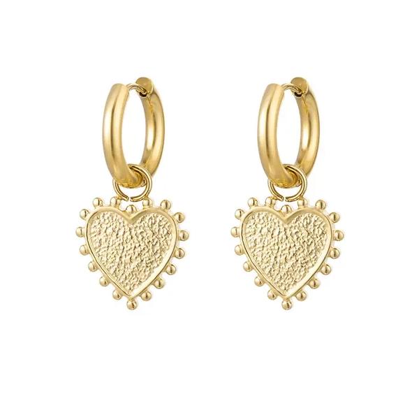 Earrings “decorated heart” - goud