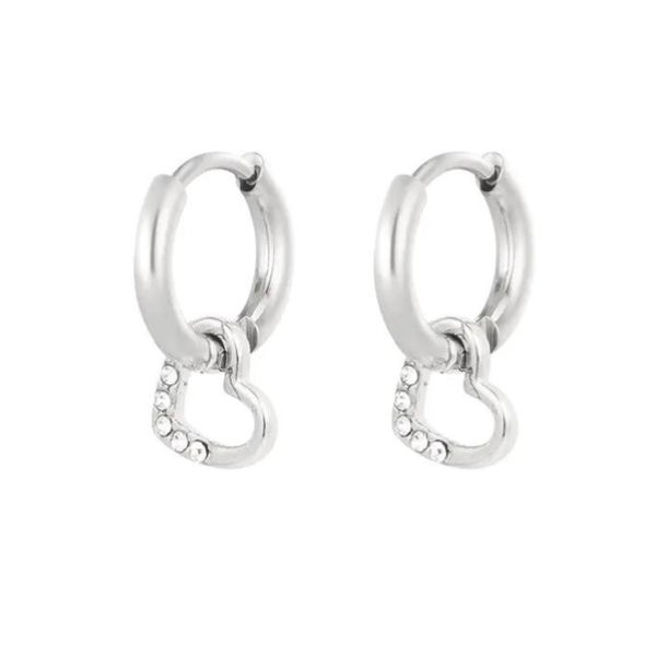 Oorbellen “little heart shimmer” - zilver