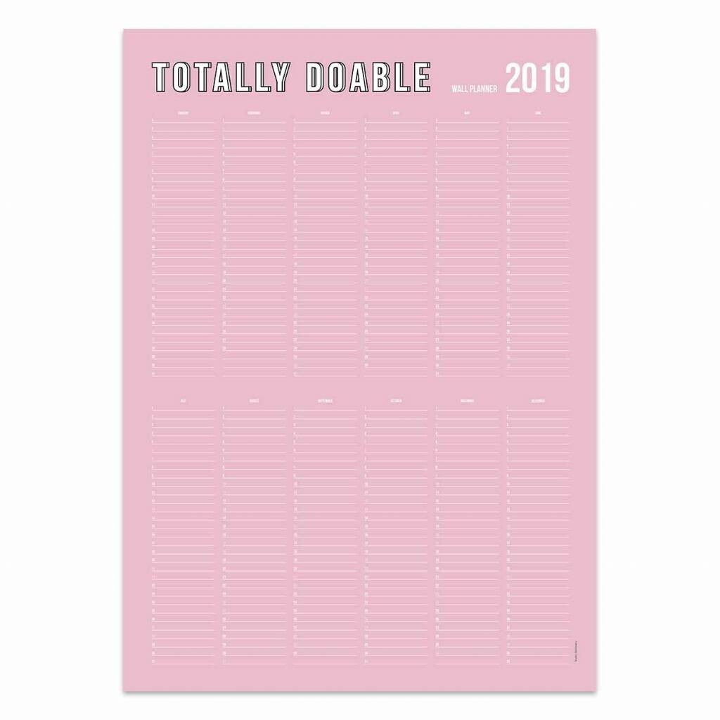 Wall Planner 2019 Roze