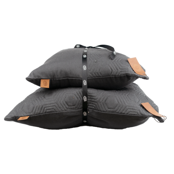 Set Kussens Honingraat Antraciet