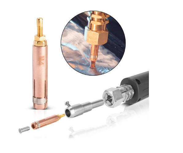 Électrode de soudage par points avec filetage M4 pour goujon à souder, accessoire Smart Repair pour débosseleur / lève-bosse / appareil de soudage par points /