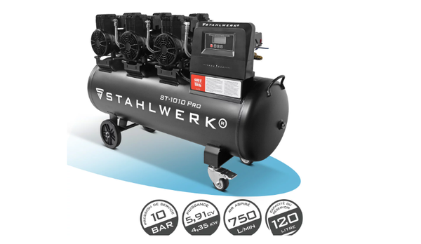 Compresseur STAHLWERK ST-1010 Pro 10 bar , 5.91 CV , 750 L/min , 120 L