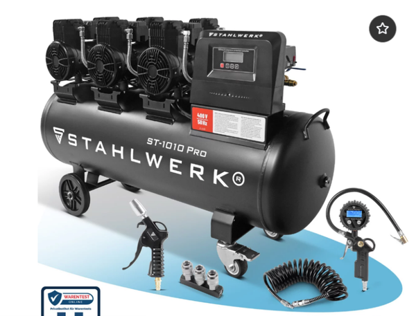 STAHLWERK Compresseur ST-1010 Pro équipement complet | 10 bar | 5,91 CV | 4,35