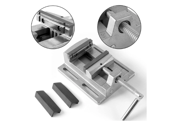 STAHLWERK FZ-76 ST Etau machine Etau parallèle avec mâchoires de serrage trempées pour pièces à usiner en bois, plastique et métal