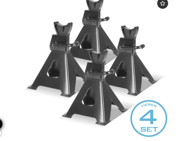 STAHLWERK Béquille JS-3 ST Kit de 4 pièces avec capacité de charge de 3 t 275 - 415 mm Béquille de voiture réglable en hauteur | Cric | Béquille | Béquille pour voiture, camion, caravane, caravane,