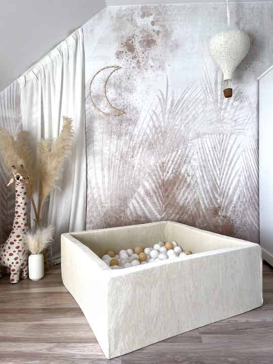 Ballenbak vierkant soft velvet Ecru