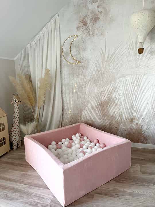 Ballenbak vierkant soft velvet licht roze