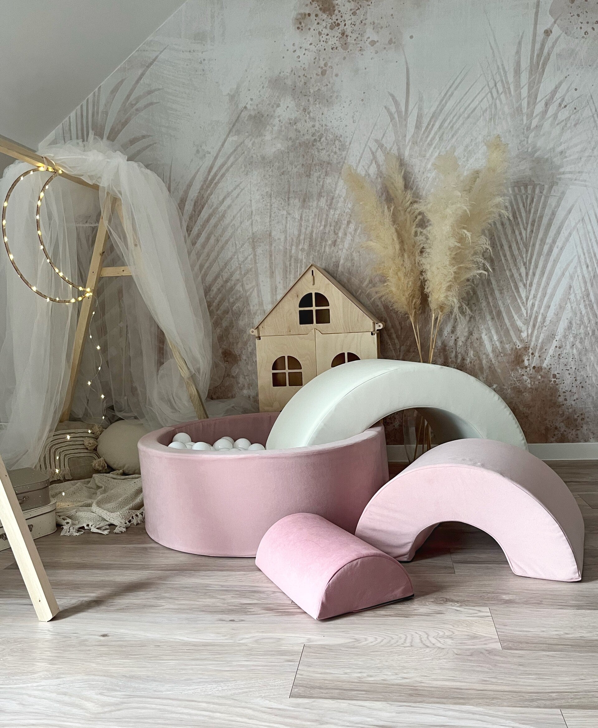 Regenboog foam speelset roze