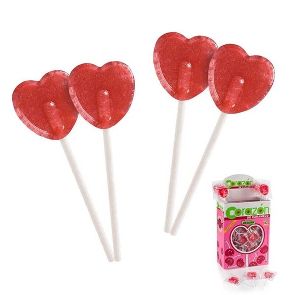 Sucette cœur ❤️ cerise lot de 10