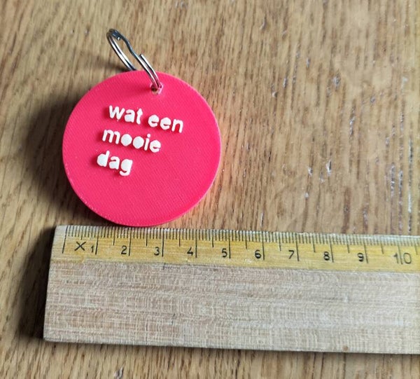 sleutelhanger met tekst