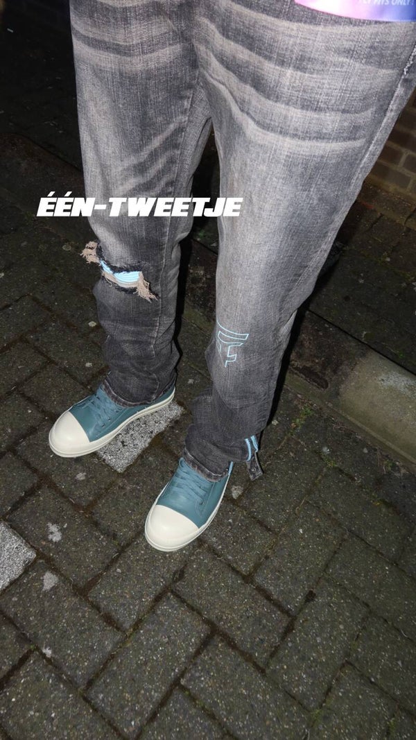 Button Zipper jeans grey washed