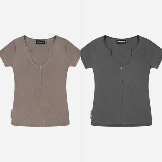 Woman Ribbed scoop top
