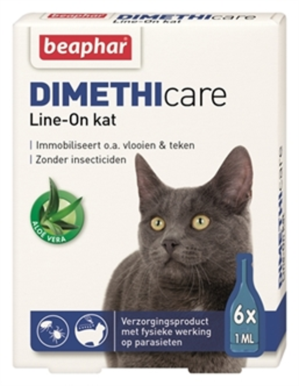 Beaphar Dimethicare Line-On Kat Tegen Vlooien En Teken 6pip - 1 ml