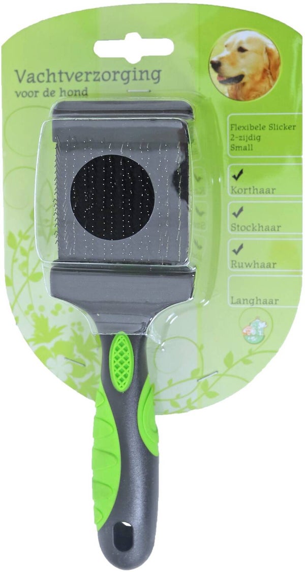 Boon hondenborstel flexibele slicker 2-zijdig, small