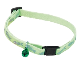 Halsband Kat Vis Fluorgroen 10mm x 25-35 cm
