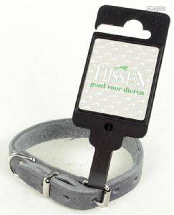 Halsband Vetleer Grijs 12mm - 35cm