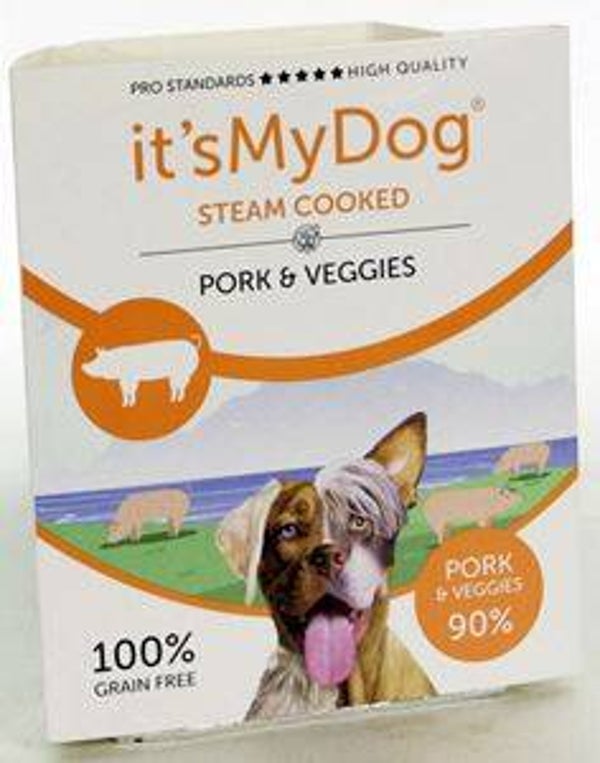 7x it's My Dog Steam Cooked Pork & Veggies 395gr
