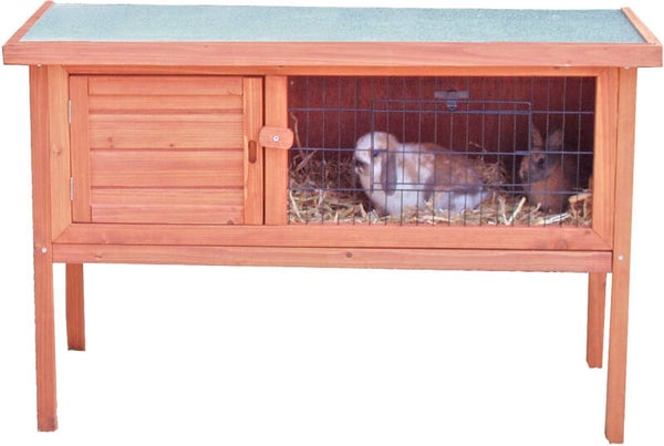 Konijnenhok bouwpakket met lade, bruin 91x45x70 cm