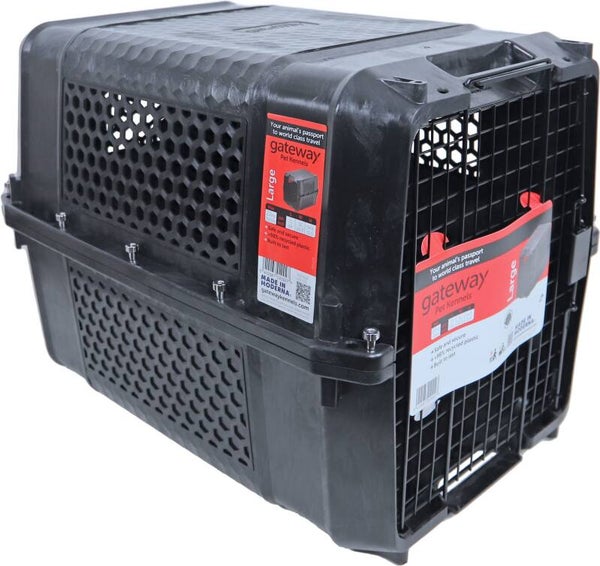 Moderna reiskennel Gateway black recycled, large tot 13 kg 54,5 x 52,0 x 71,0 cm