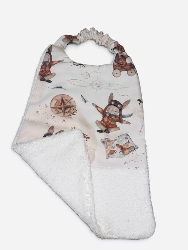 Serviette de cantine lapin avions