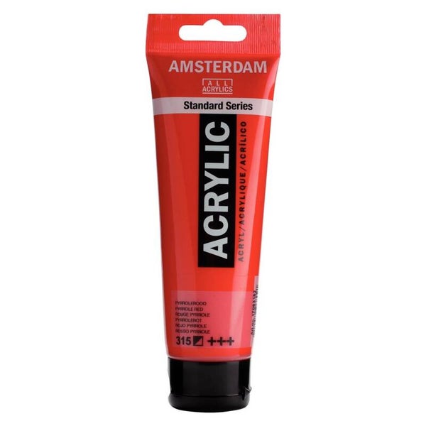 Amsterdam Standard Series acrylverf tube 120 ml Pyrrolerood 315