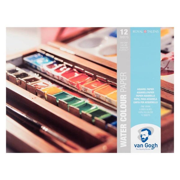 Van Gogh blok met aquarelverfpapier 12 vellen 300 g formaat 30 x 40 cm
