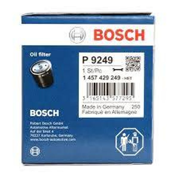 Der Bosch 1 457 429 249 (auch als P 9249 bekannt) ist ein Ölfilter-Einsatz, der bei einer extrem breiten Palette von europäischen und asiatischen Fahrzeugen zum Einsatz kommt. Er ist besonders verbreitet bei Dieselmotoren der PSA-Gruppe (Peugeot/Citroën)