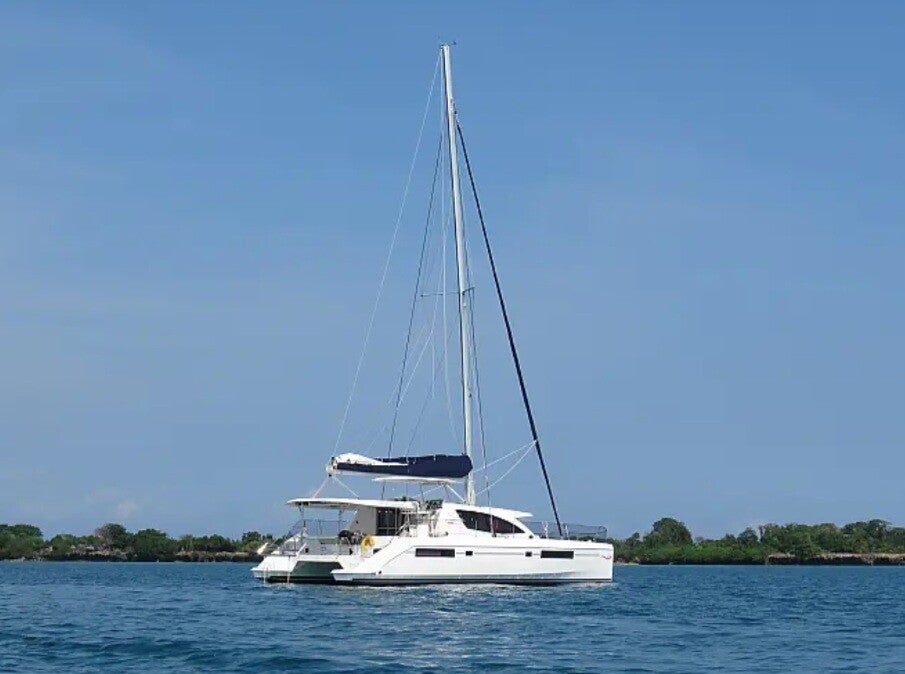 Catamaran Leopard 48 sailing in the Indian Ocean near Zanzibar