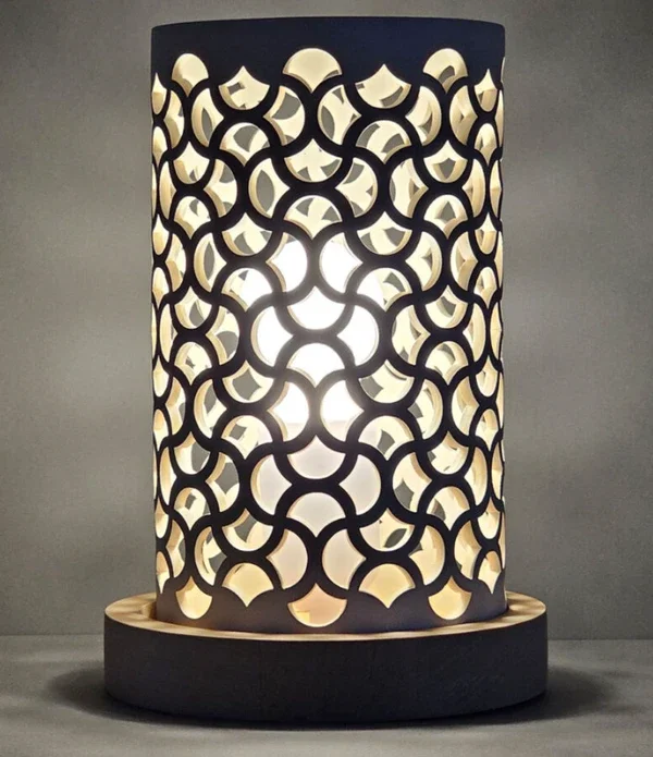 Lampe en céramique ajourée style andalou 25 cm