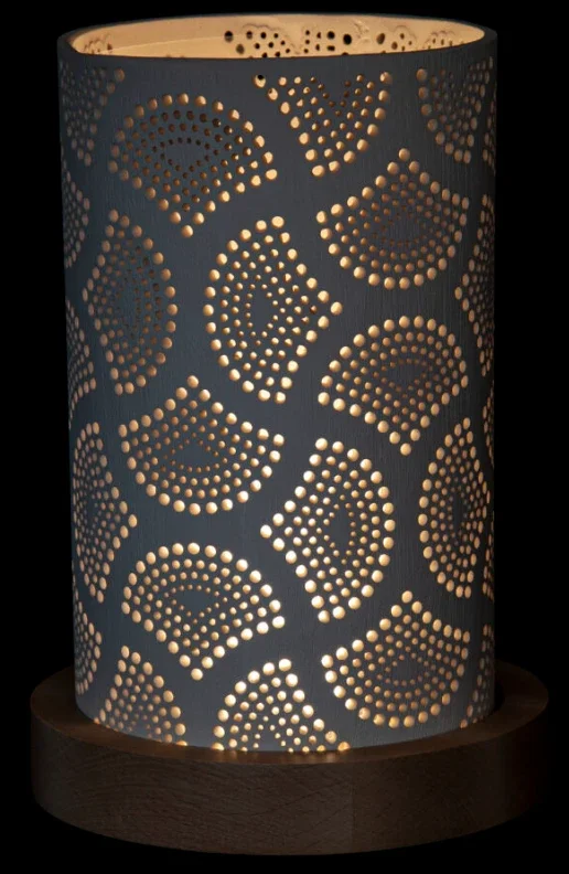 Lampe en céramique au design ornemental marocain H 24,5 cm
