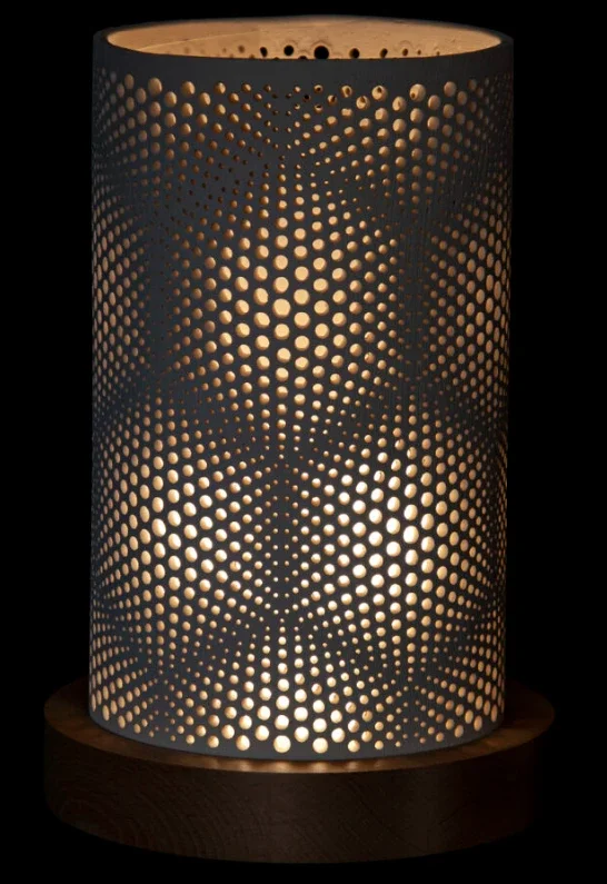 Lampe en céramique avec géométrie ornementale H 25,5 cm